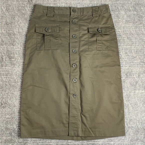 3/$20 Gap Khakis Skirt Straight Button Down Pencil Skirt Size 1 - Picture 1 of 8